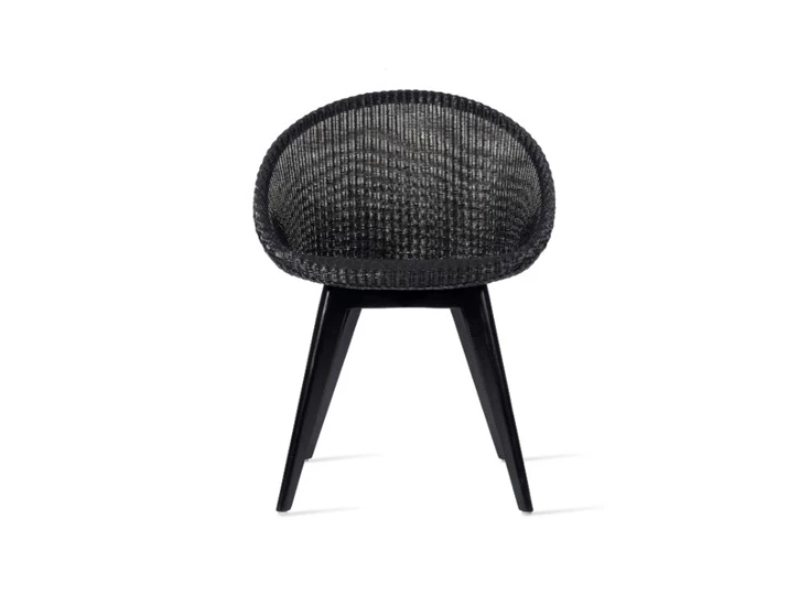 Stoel 'JOE' Black Wood Base Vincent Sheppard Zwart Voorkant