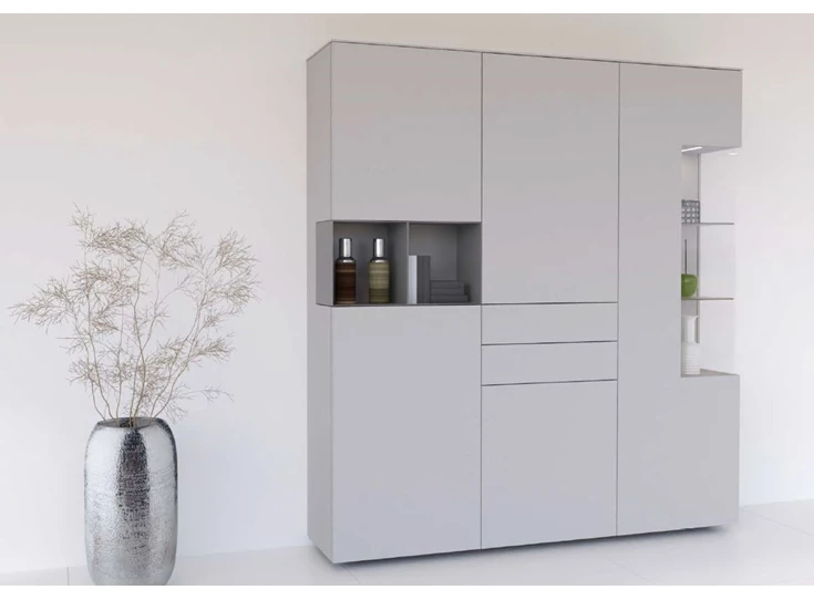 Hoge kasten met hoekvitrines GWG186 Karat