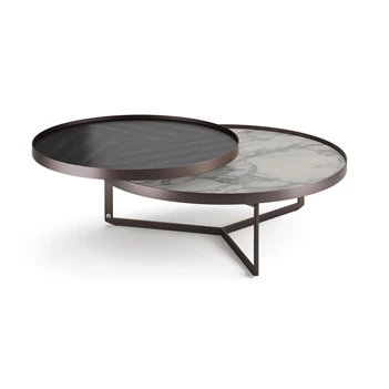 Salontafel Nebra fineer met natuursteen Draenert