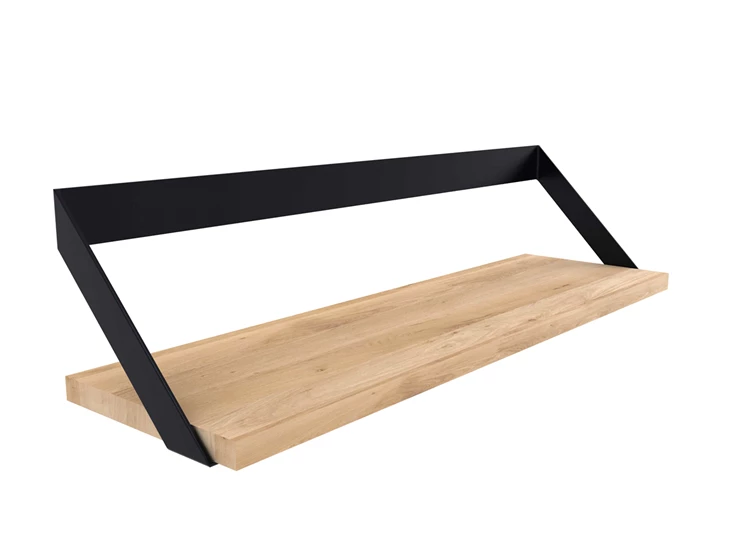 Wandplank Ethnicraft Oak Ribbon Shelf Black schuin 26623