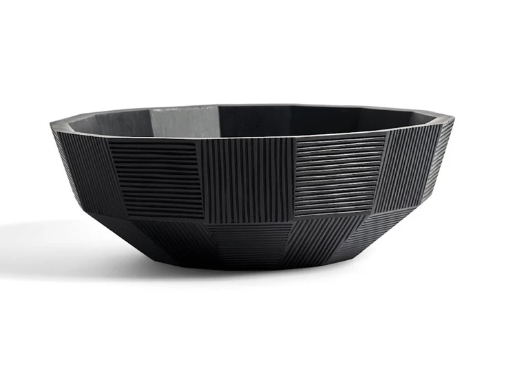 29732 Ethnicraft Striped Bowl Zijkant