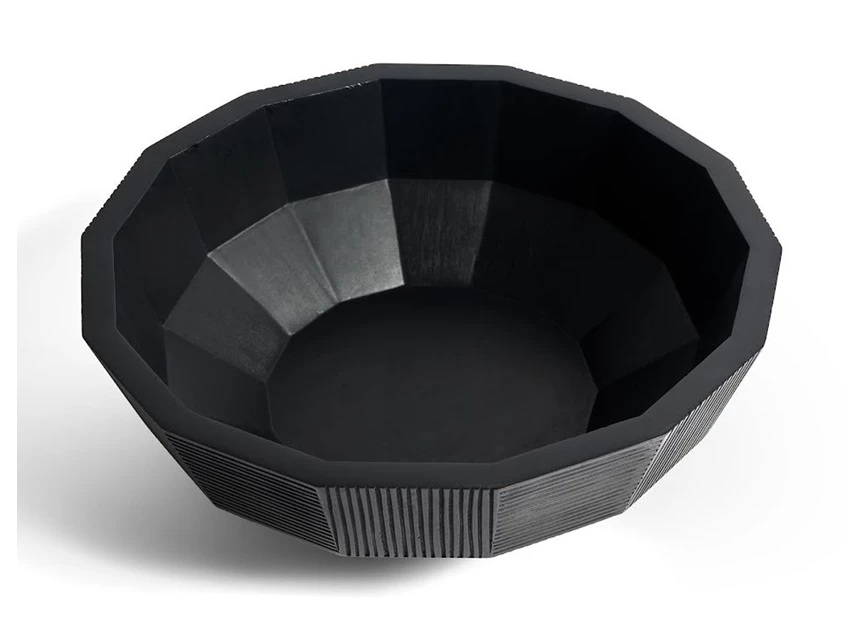 29732 Ethnicraft Striped Bowl Bovenkant