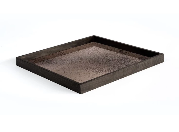 20562 Ethnicraft Bronze Mirror Tray L 51x51cm schuin