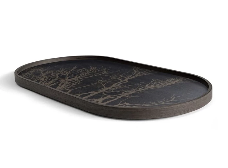 20563 Ethnicraft Black Tree Tray M 71x36x3cm Schuin