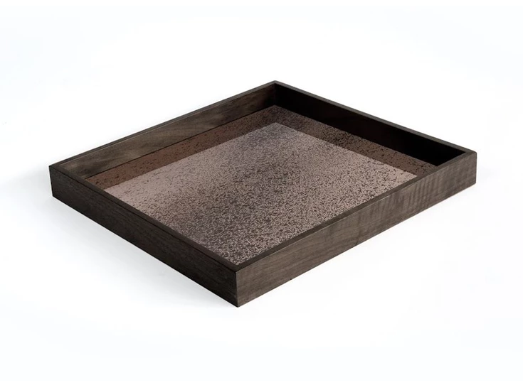 20561 Ethnicraft Bronze Mirror Tray S 38x38cm Bovenkant Schuin