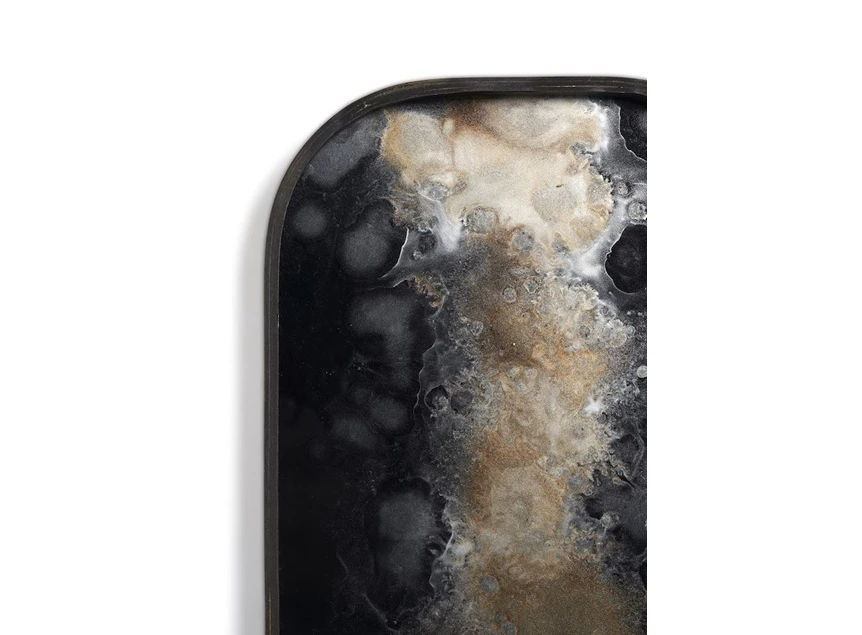 20466 Ethnicraft Black Organic Glass Valet Tray L 42x24x3cm Hoek