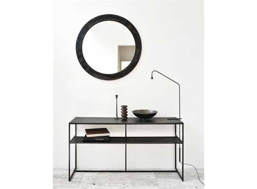 Umber Sphere Wall Mirror Ethnicraft 99cm recht sfeer