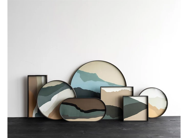 20580 Ethnicraft graphite wabi sabi glass tray Collectie