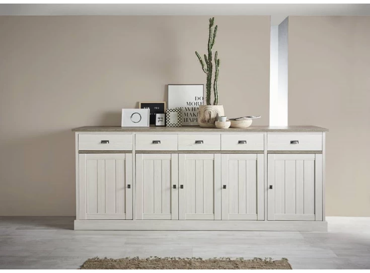 York HB1 hoge dressoir 5 deuren 5 laden vooraanzicht sfeerbeeld