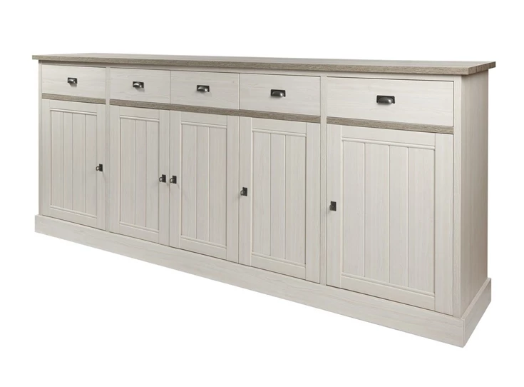 York HB1 hoge dressoir 5 deuren 5 laden zijaanzicht