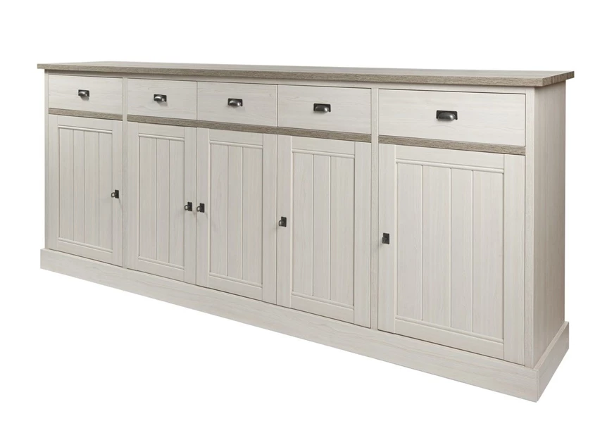 York HB1 hoge dressoir 5 deuren 5 laden zijaanzicht