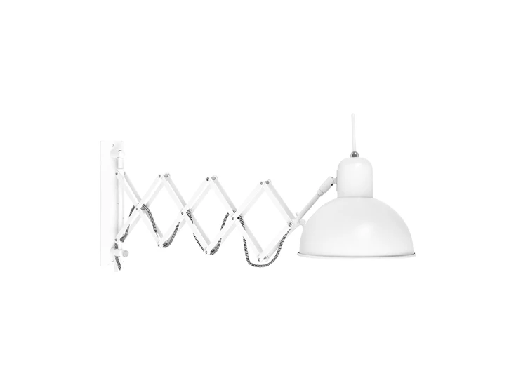 Aberdeen wandlamp uitschuifbaar schaar wit mat it's about romi industrieel draaibaar 40W