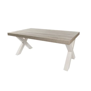 T17X80 eettafel 163,5x100cm dikke kruispoot melamine meubar 80mm blad