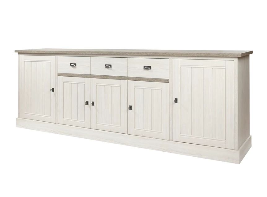 DR1 hoge dressoir 259cm york landelijke eetkamer 5 deuren 3 deuren