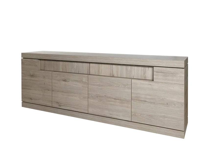 DR1 grote dressoir 4 deuren laden etna evan K542 millenium eik lichtgrijs met marmer