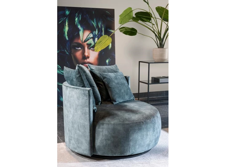 Zijkant Lounge Pastille Swing stof velvet Passe Partout