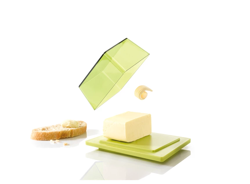 Kant butter deksel white koziol plastic vaatwas dish boter vloot transparant