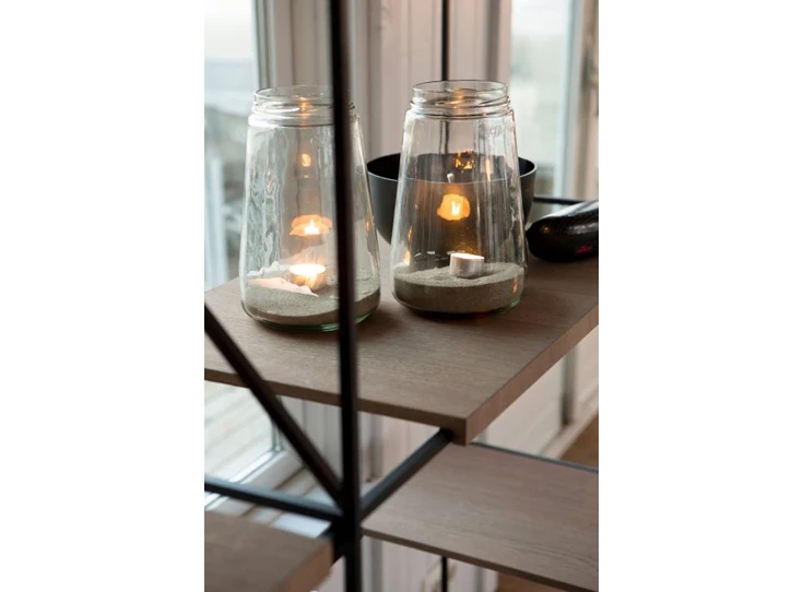 Detal Rek roomdivider Jukebox eik zwart metaal Passe Partout