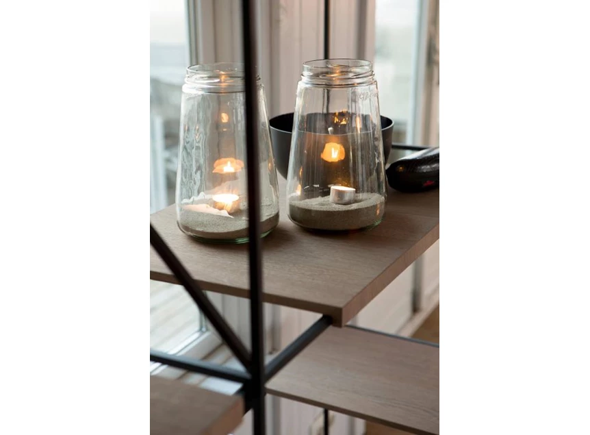 Detal Rek roomdivider Jukebox eik zwart metaal Passe Partout