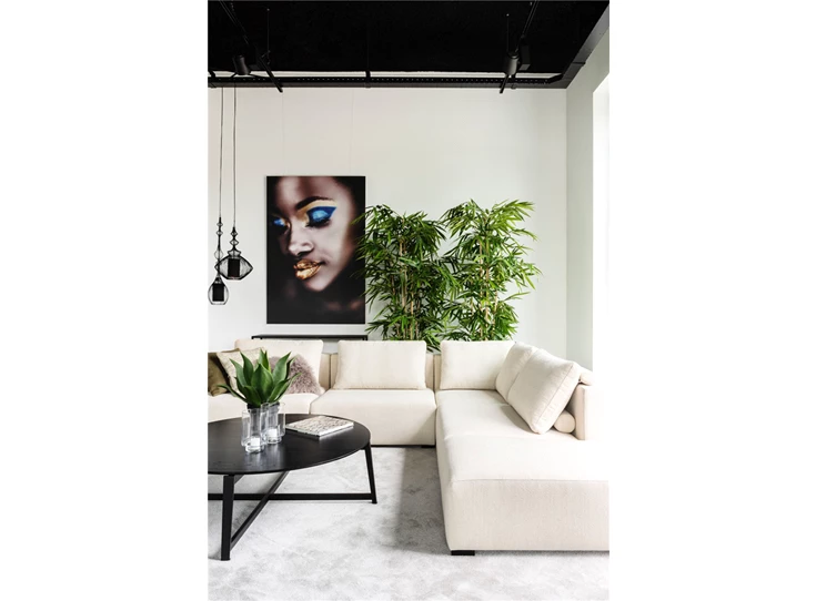 hoekzetel Front Salon Lexus stof wit Passe Partout