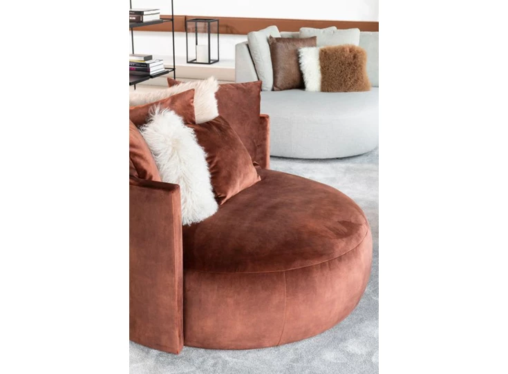 Zijkant Bijzetzetel Loung XL Pastille stof velvet Passe Partout