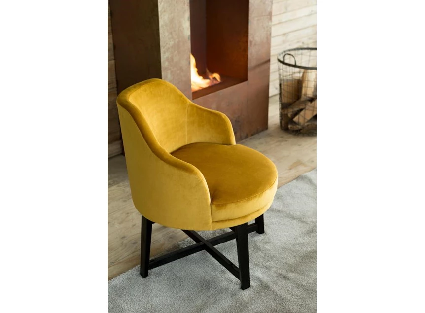 Bijzetzetel Lamos velvet oker Passe Partout