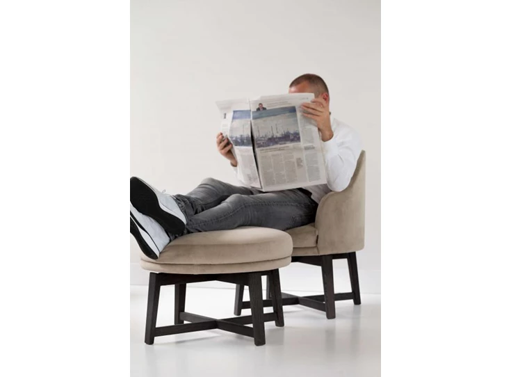 Sfeerfoto Poef Lamos stof velvet Passe Partout