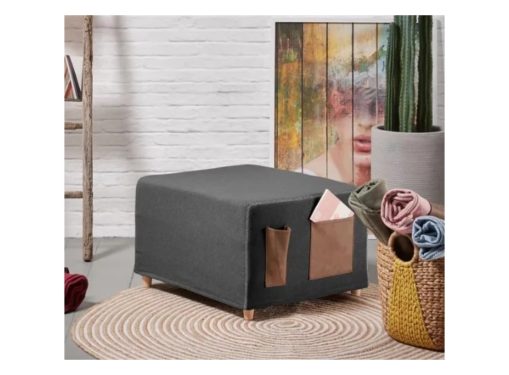 pouf kos grafiet sfeerbeeld