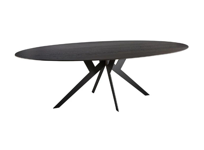 Tafel Twist ellips massief eik zwart Diadesi