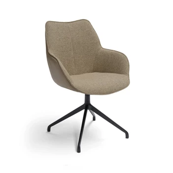 Armstoel Kiq Stervoet draai leder stof Bree's New World