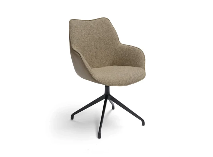 Armstoel Kiq Stervoet draai leder stof Bree's New World