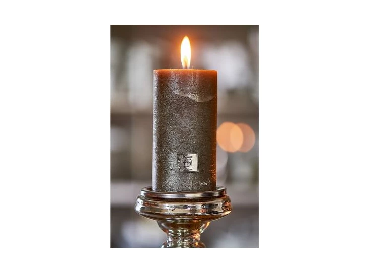 352020 Rivièra Maison RM Rustic Candle Ø7cm H13cm Antiek Zilver sfeer