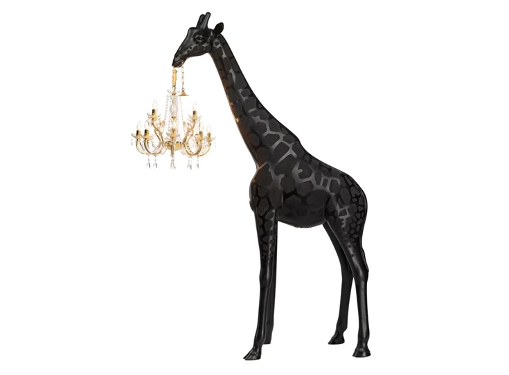 Zijkant Vloerlamp Giraffe in Love M Indoor Black 19003BL-Z Qeeboo