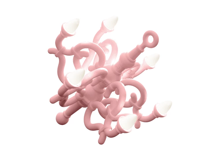 Vloerlamp Fallen Chandelier M Powder Pink 37001PI Qeeboo