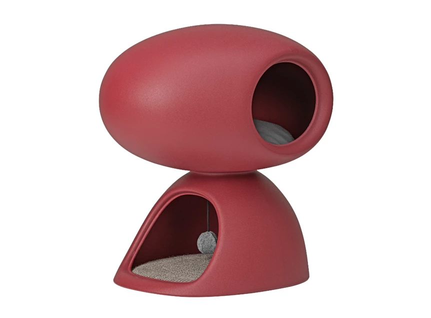 Zijkant Kattenmand Cat Cave Bordeaux 35001QUP-BX Qeeboo