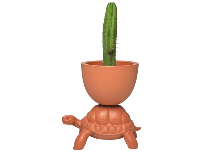 Zijkant Plantenbak Turtle Carry Planter Terracotta 36004TE Qeeboo