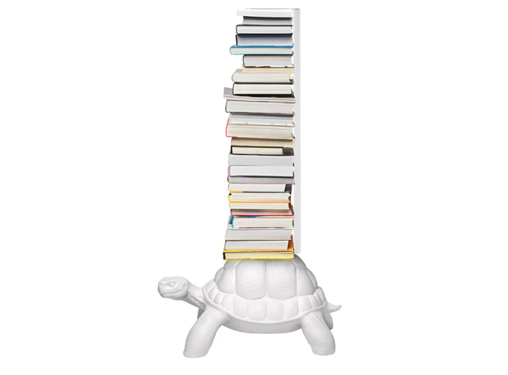 Zijkant Boekenrek Turtle Carry Bookcase White 36002WH Qeeboo