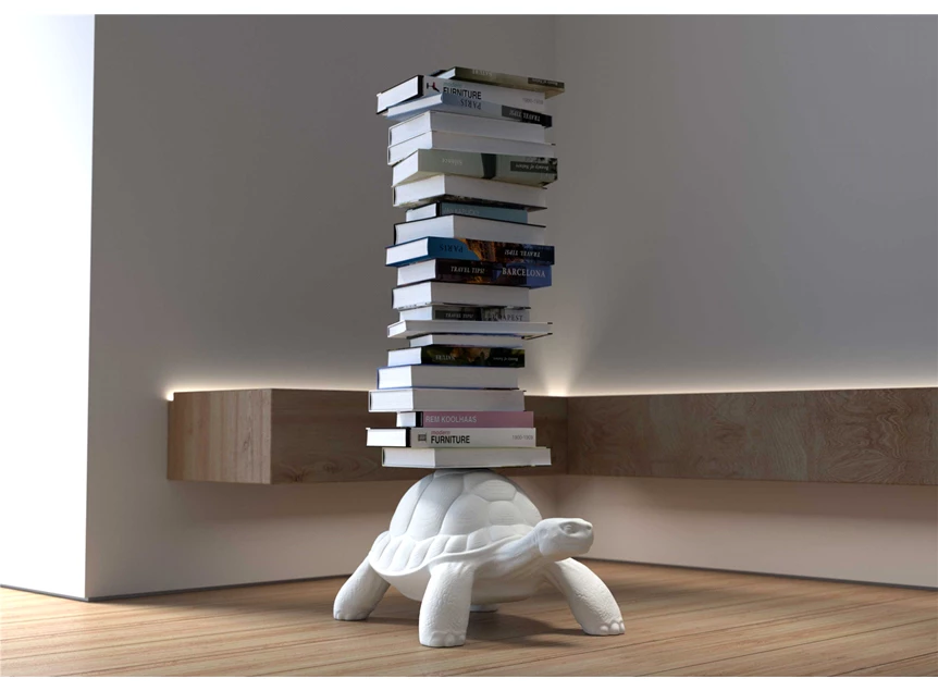 Sfeerfoto Boekenrek Turtle Carry Bookcase White 36002WH Qeeboo