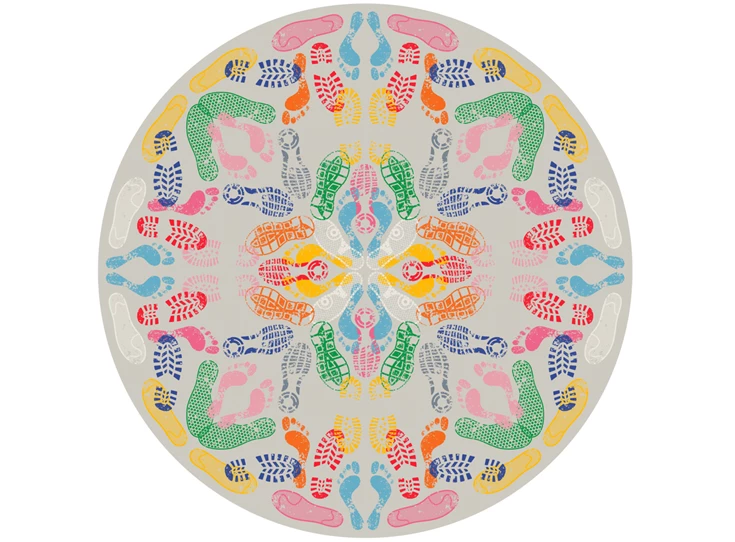 Tapijt Let's Dance Human Traces Light Round 42005RD-LT Qeeboo