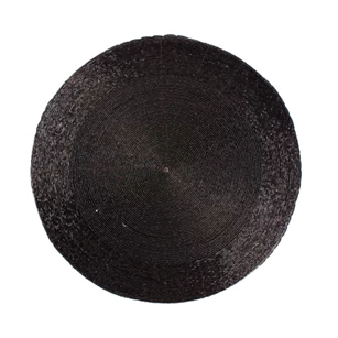 757013 placemat rond 35cm zwart kralen
