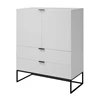 Kobe highboard 91985-12 interstil barkast wit zwart mdf staal trendy budget