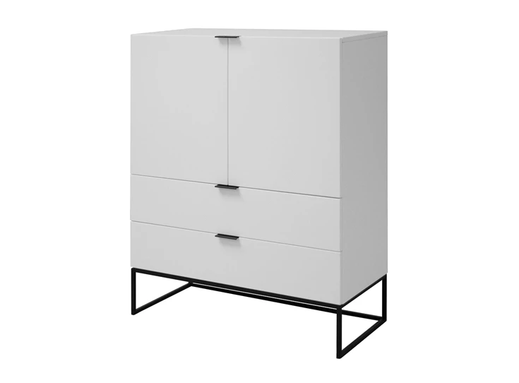 Kobe highboard 91985-12 interstil barkast wit zwart mdf staal trendy budget