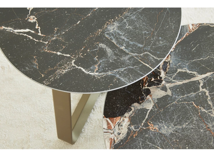 Bovenkant Salontafel Curve rond keramiek Joli