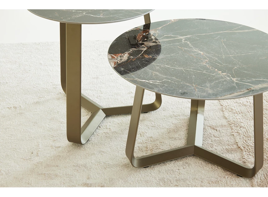 Detail Salontafel Curve rond keramiek Joli