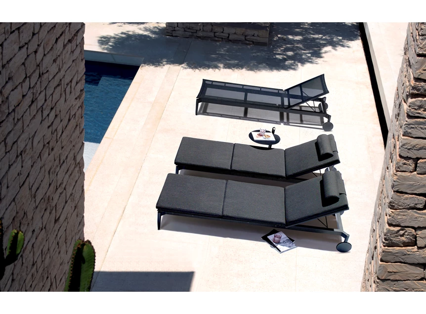 Bovenkant Lounger outdoor tuinset ligzetel Marguerite zwart Joli