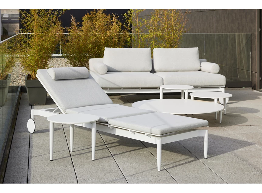 Sfeerfoto Lounger outdoor tuinset ligzetel Marguerite wit Joli