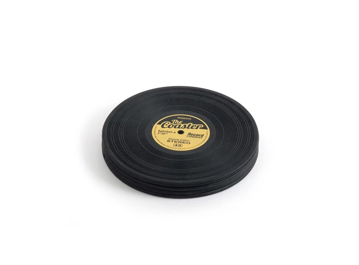 Coasters LP vinyl silicone glas onderleggers onderzetters balvi B25416 bergers set/4
