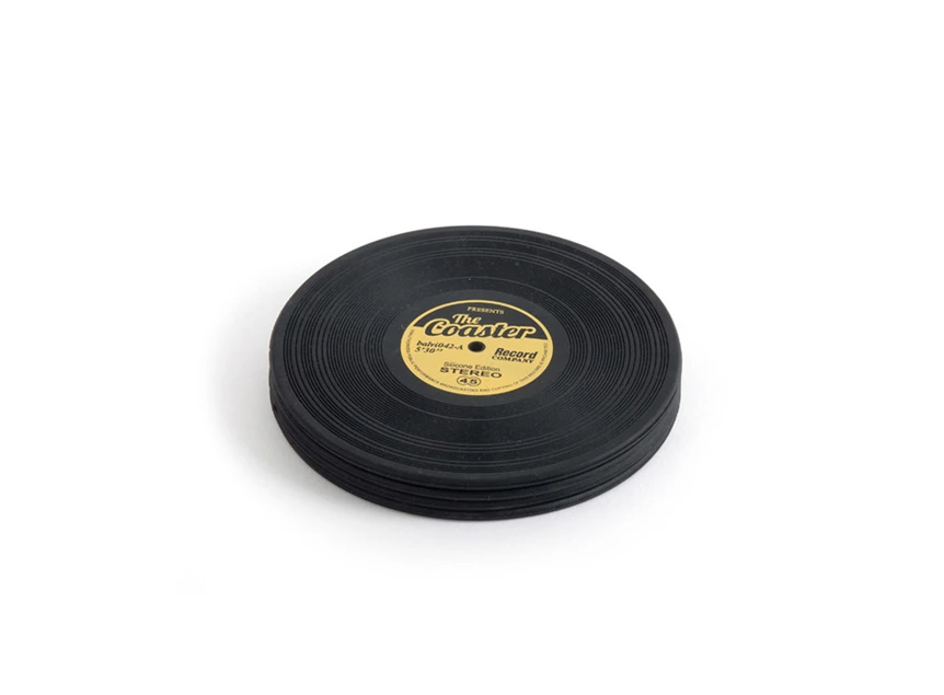 Coasters LP vinyl silicone glas onderleggers onderzetters balvi B25416 bergers set/4