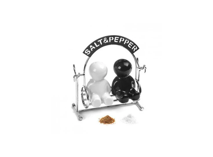 S&P metal ceramic balvi B25006 peper en zoutvat ventjes schommel keramiek metaal bergers