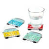 Coaster set van 4 glas onderlegger onderzetter pvc plastic vw busje volkswagen van kleurrijk